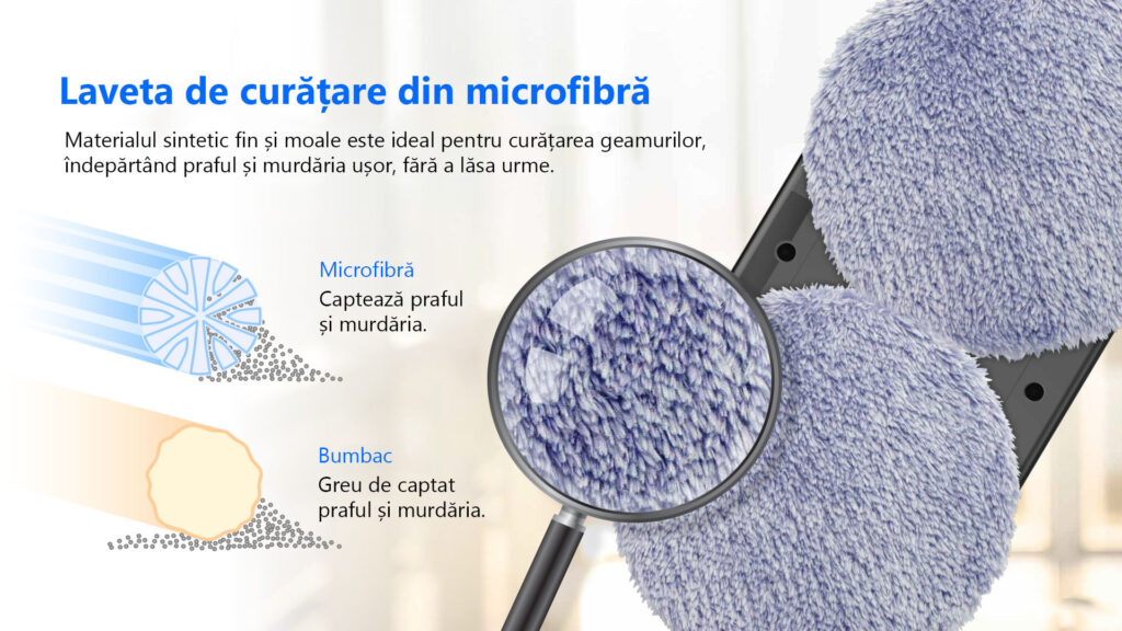 Lavetele din microfibră absorb mai bine murdăria decât cele simple, din bumbac.