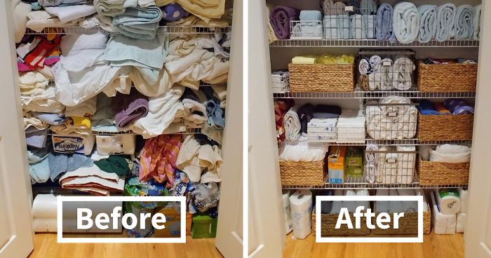 Casă organizată before and after